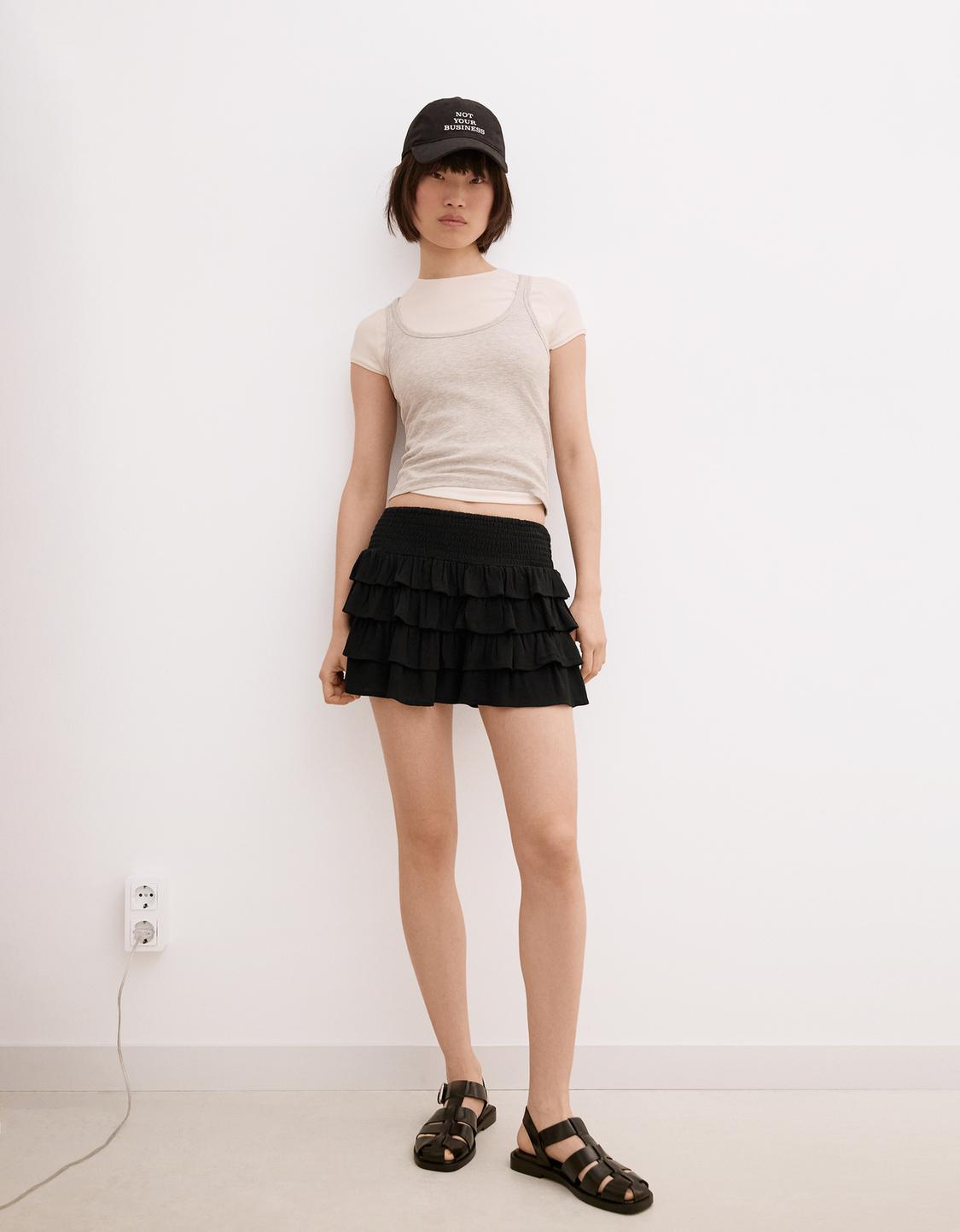Ruffled mini skirt