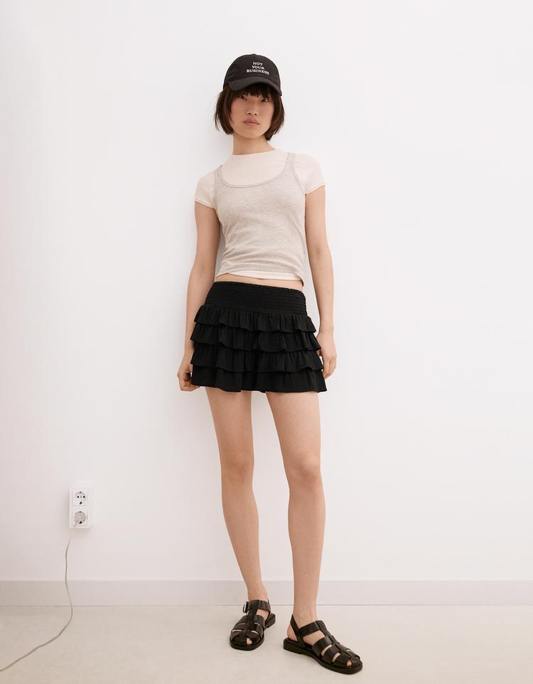 Ruffled mini skirt