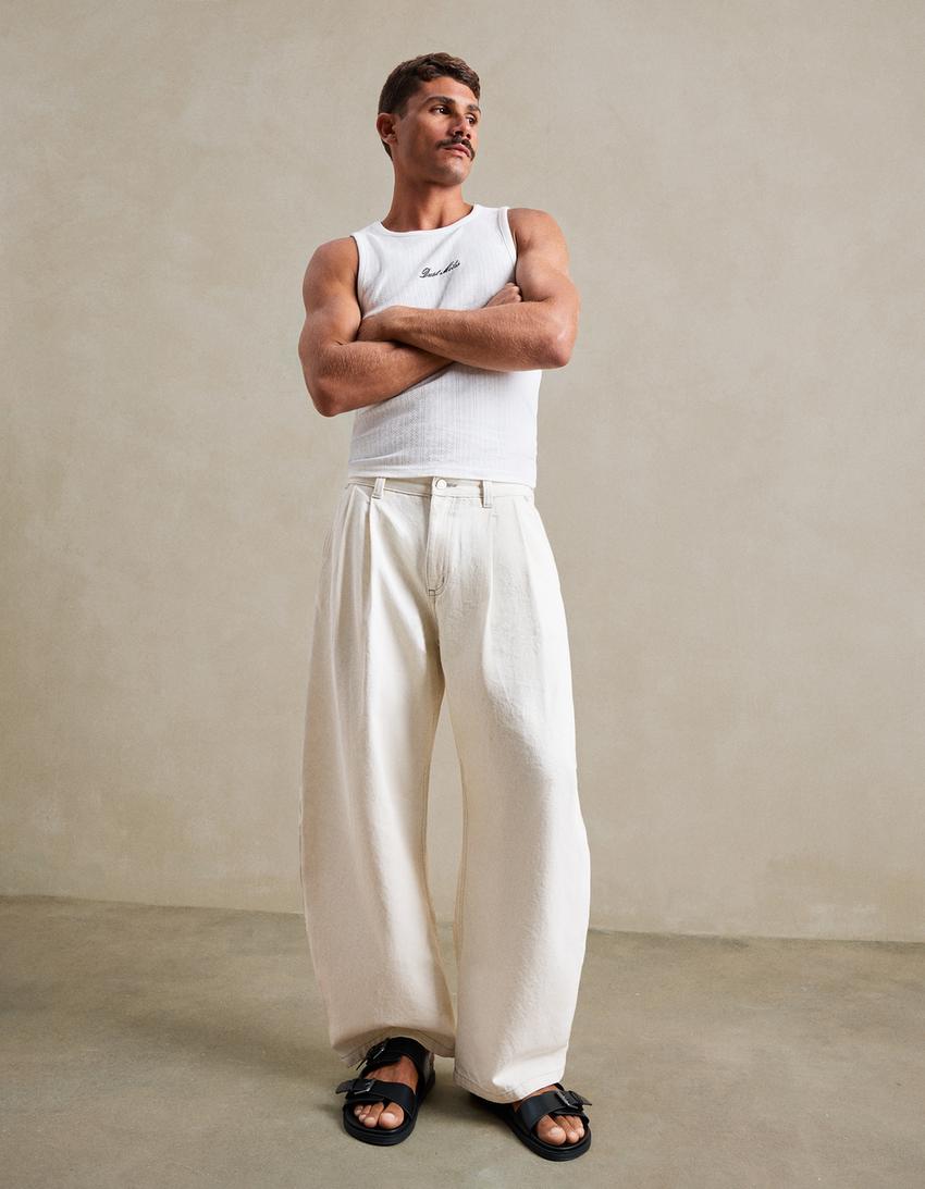 Sandalia plana hebillas-Negro