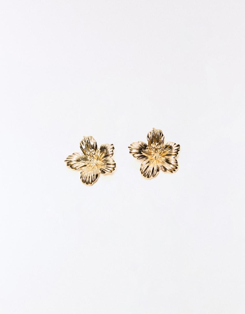 Flower earrings-Gold