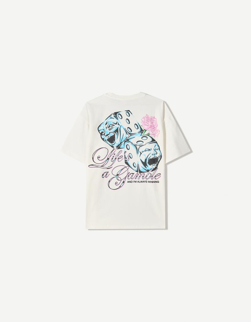 Short sleeve T-shirt with print-Off white