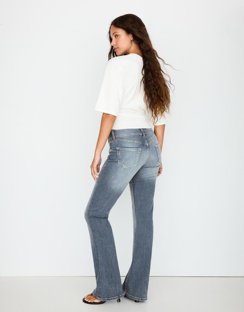 Jeans bootcut tiro bajo-Azul