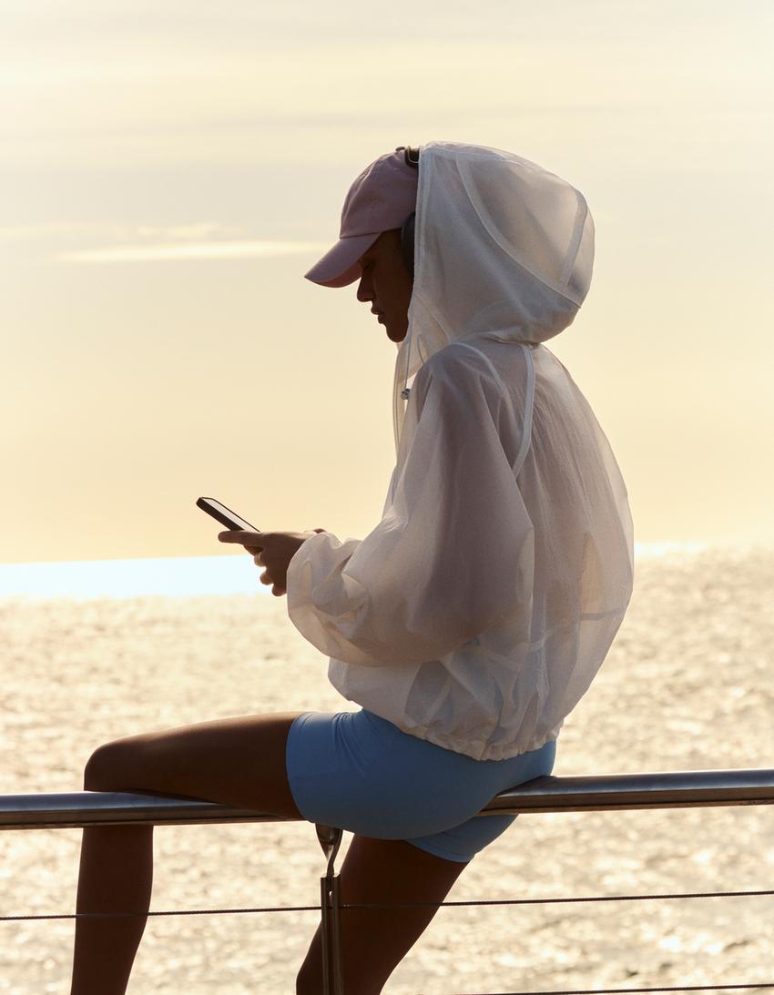 Nylon hooded jacket-Off white