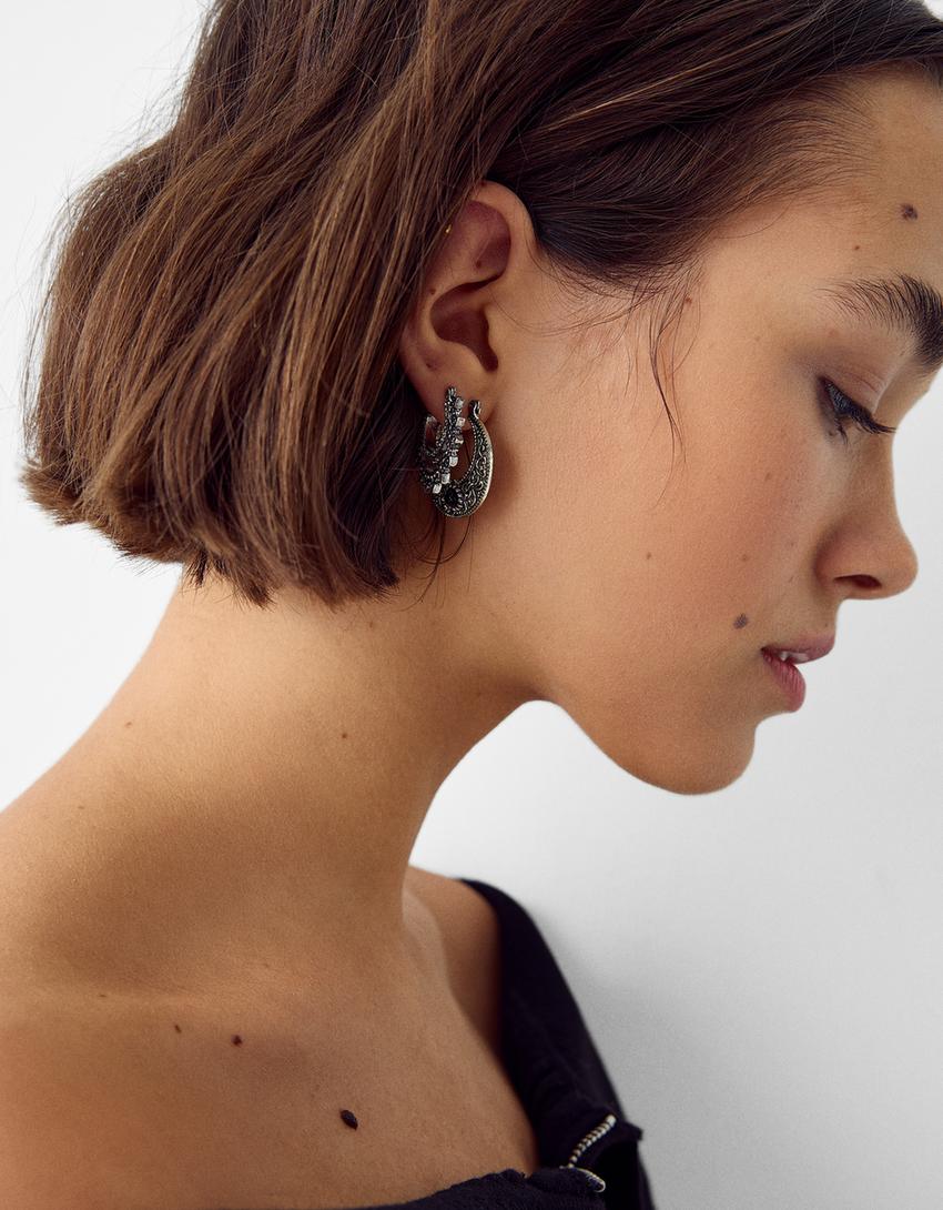 Lot 9 boucles d’oreilles style boho-Argent-1