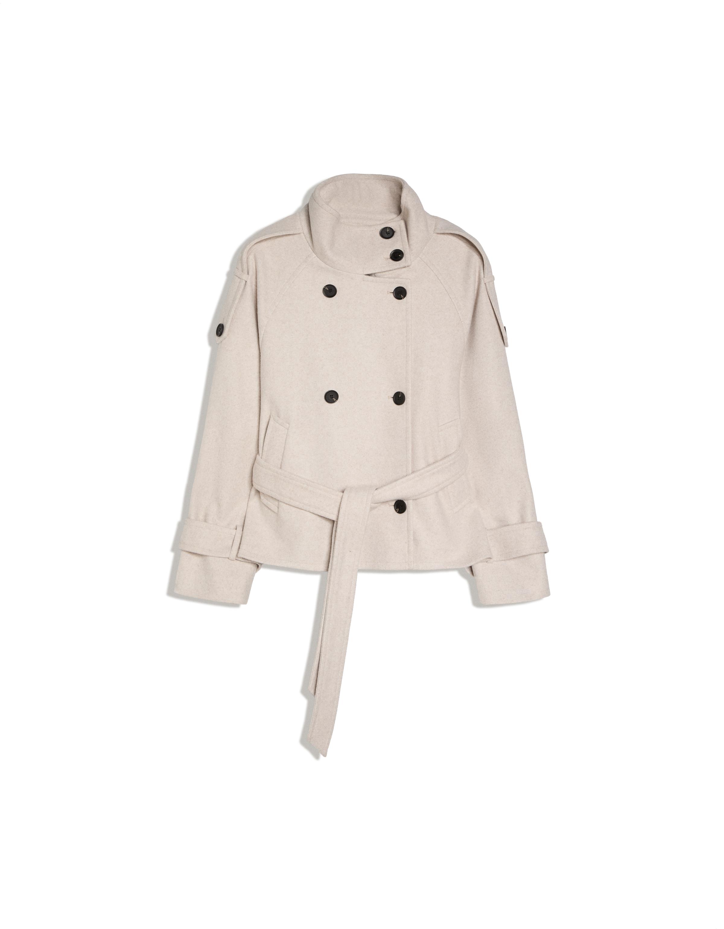 Funnel neck trench jacket — Beige