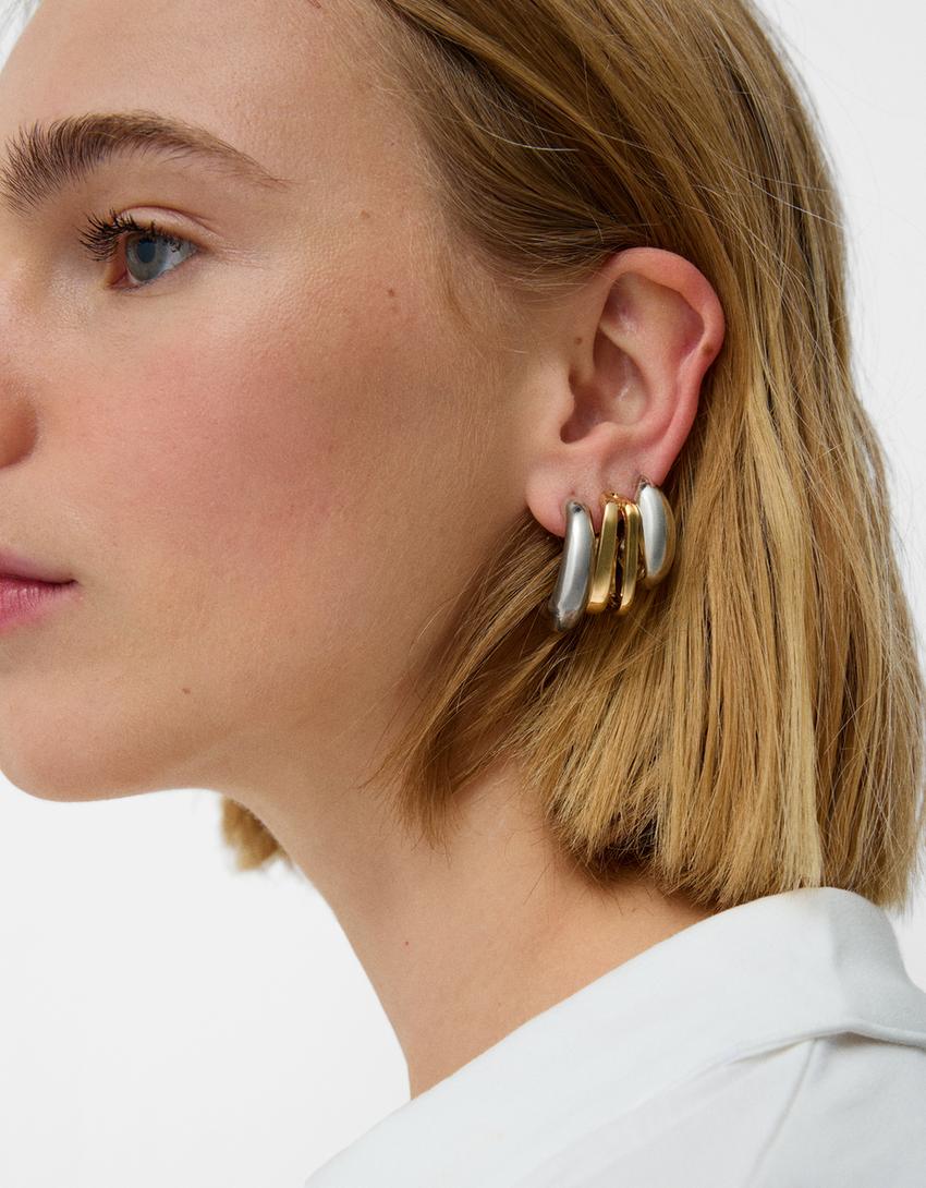 Lot de 6 boucles d'oreilles créoles-Or-1