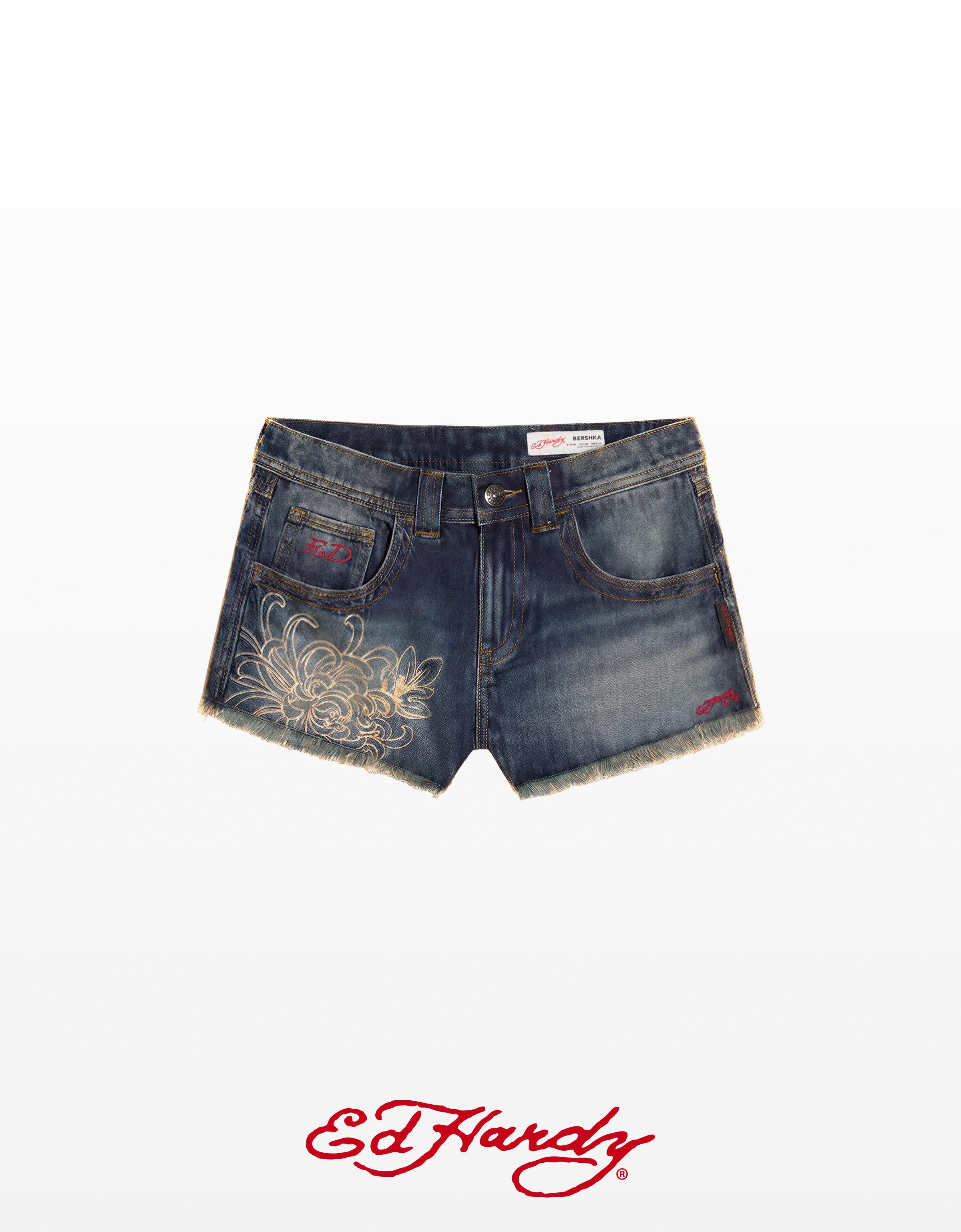 Denim shorts ED HARDY X BERSHKA — Blue
