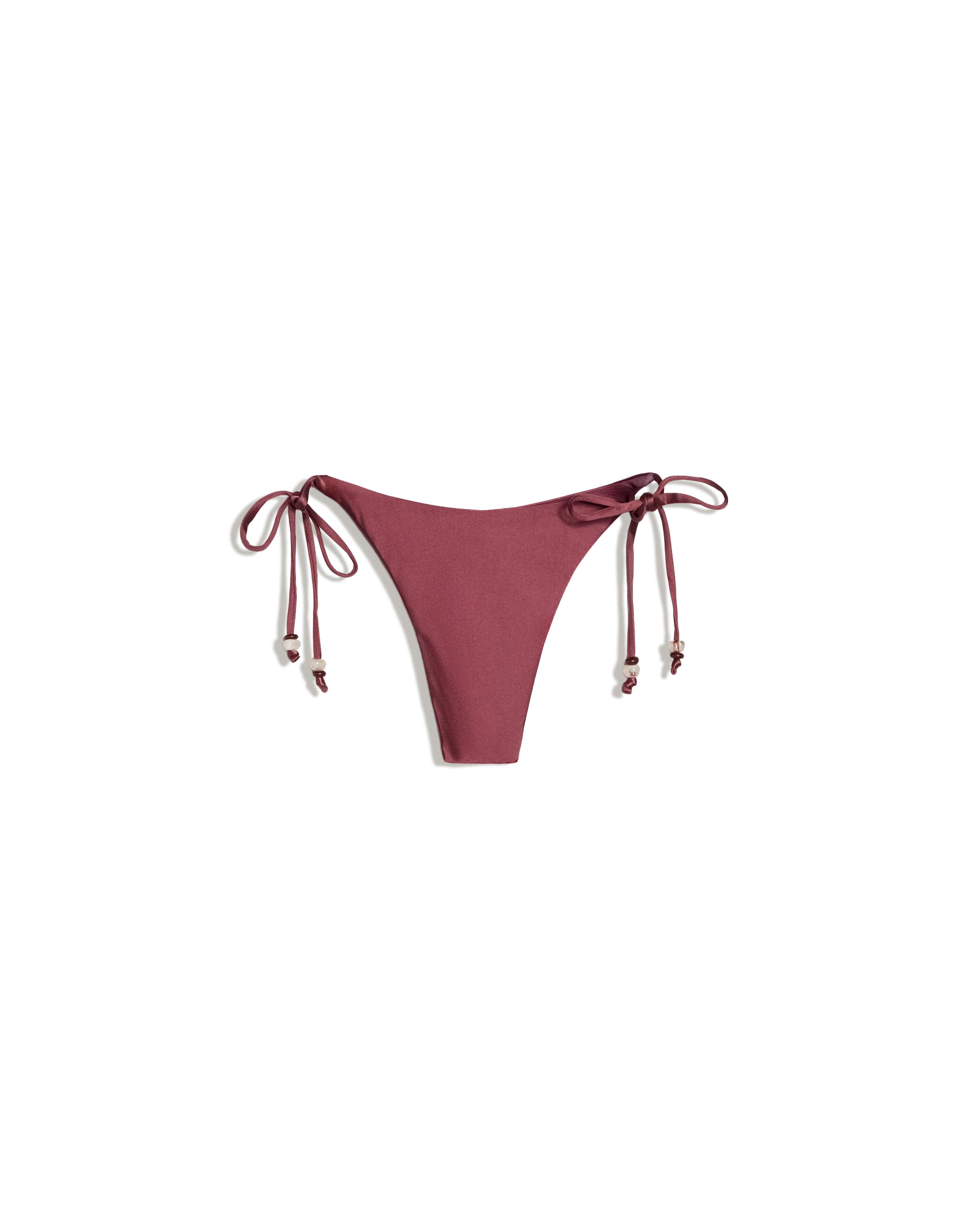Satin bikini bottoms — Maroon