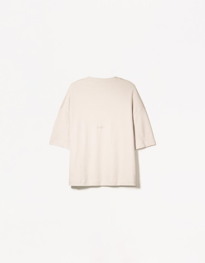 Boxy short sleeve T-shirt-Stone