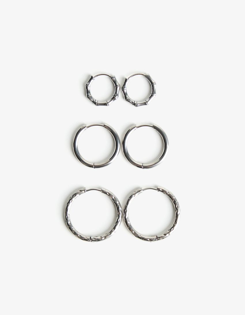 6-pack of earrings-Silver
