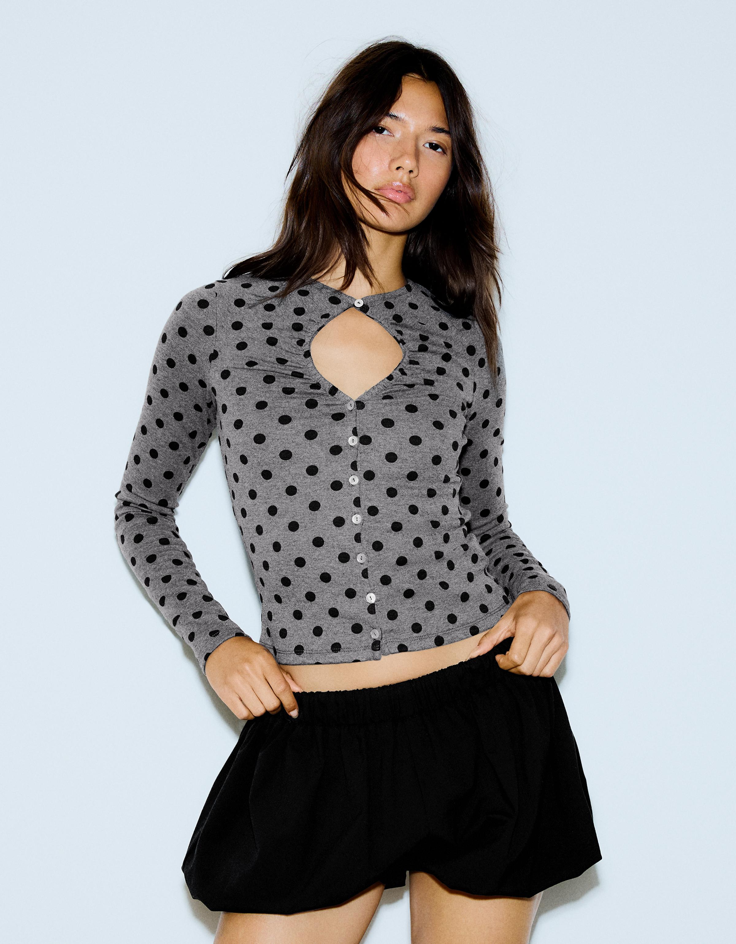 Jacket with neckline split — Dark grey