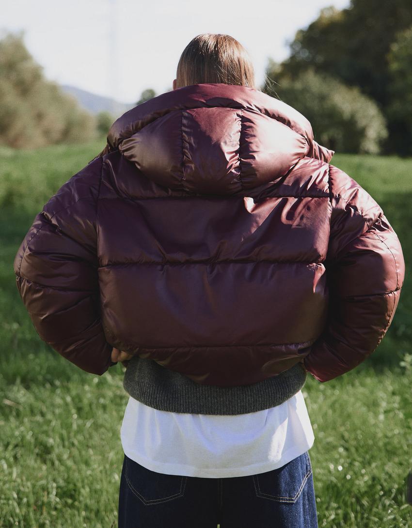 Water-repellent & thermal insulation puffer jacket-Burgundy