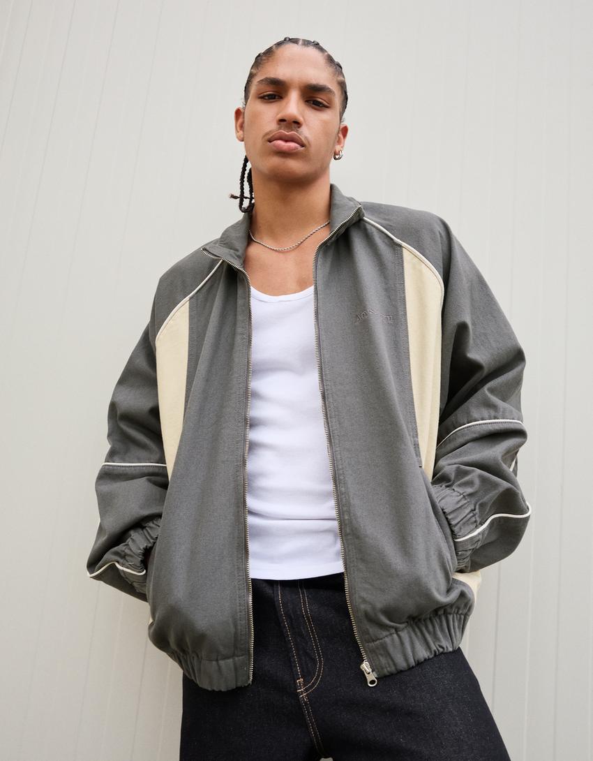 Veste en jean-Gris foncé-2