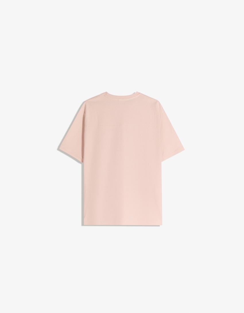 Camiseta manga corta textura-Rosa