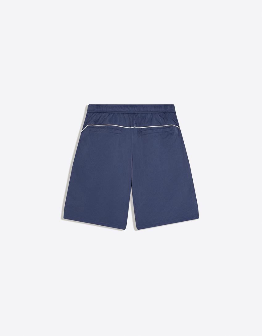 Technical skater Bermuda shorts-Navy