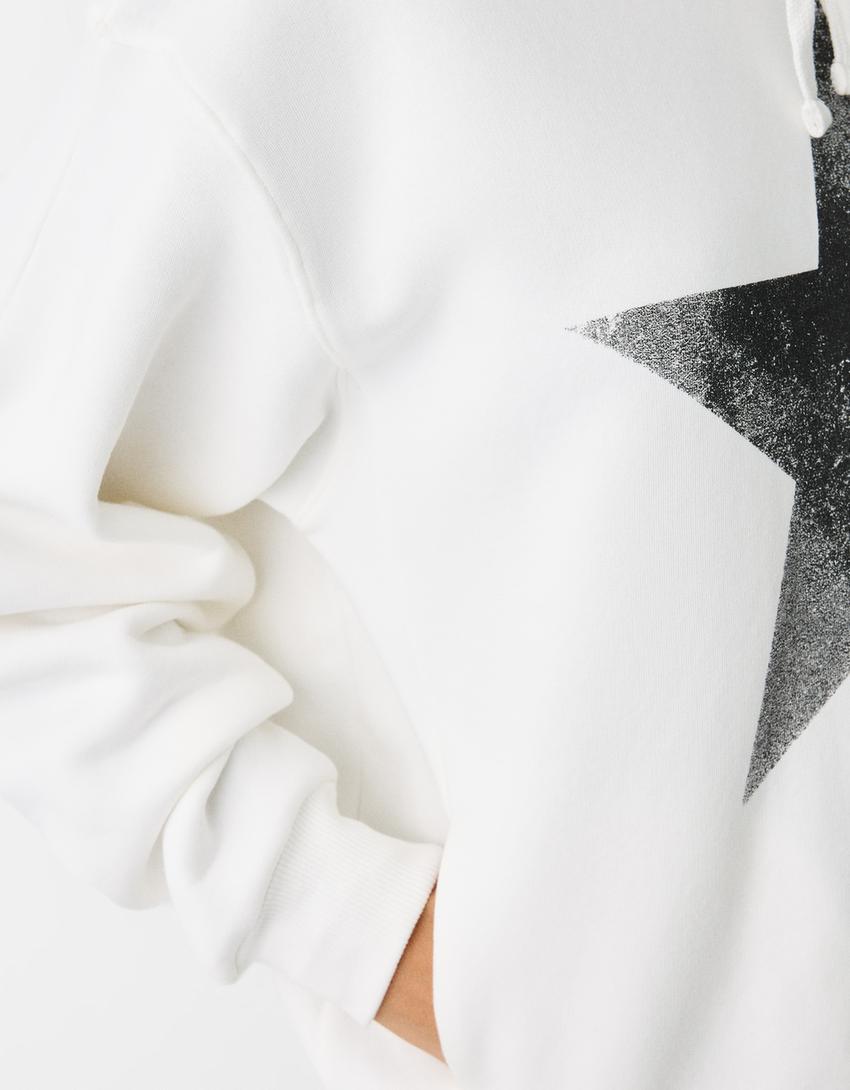 Sweat capuche imprimé-Blanc cassé-6