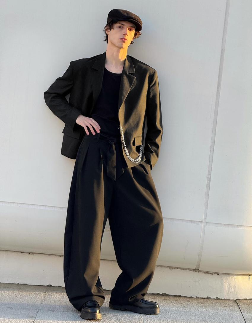 Blazer tailoring chaîne-Noir