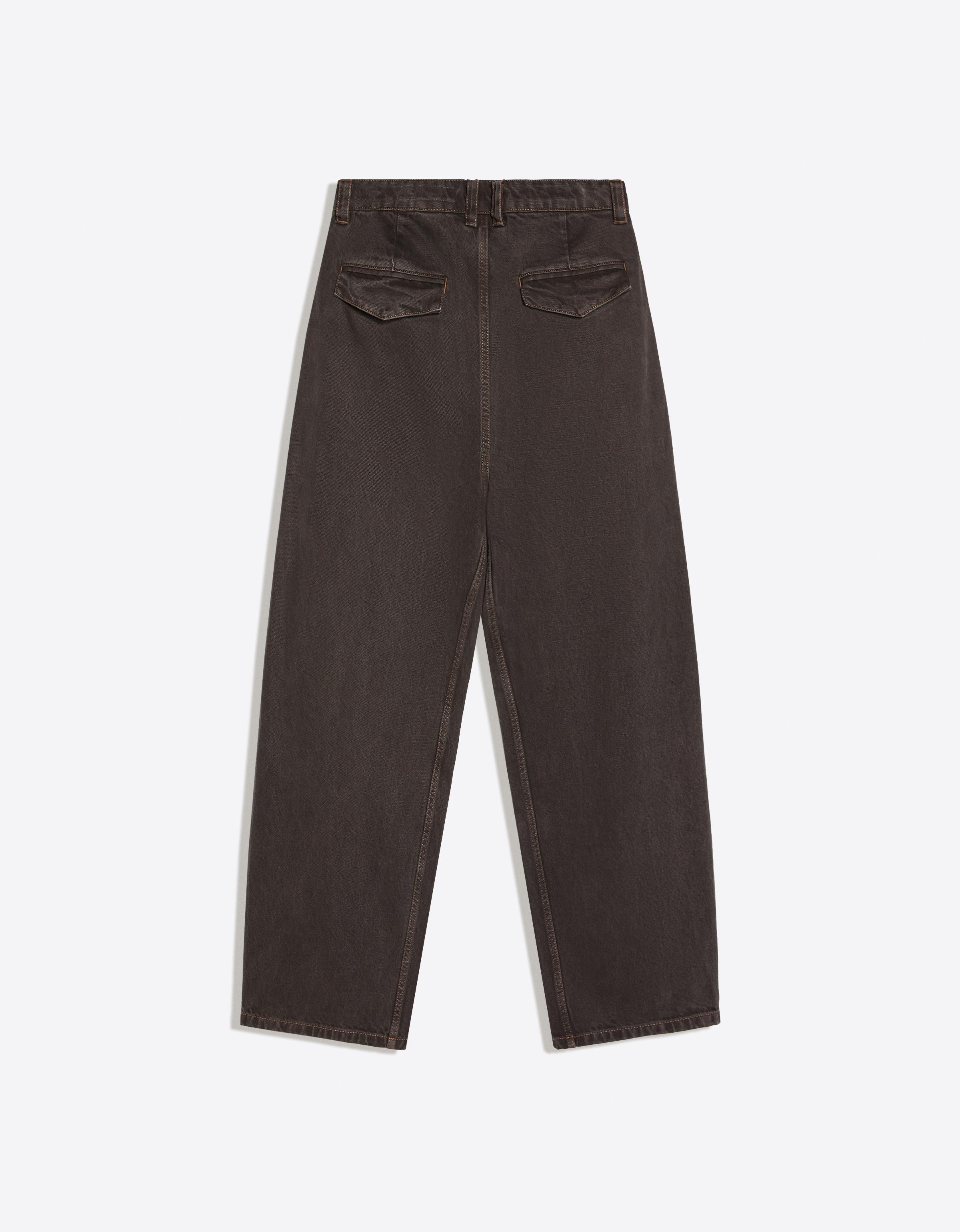 Wide-leg darted jeans — Brown