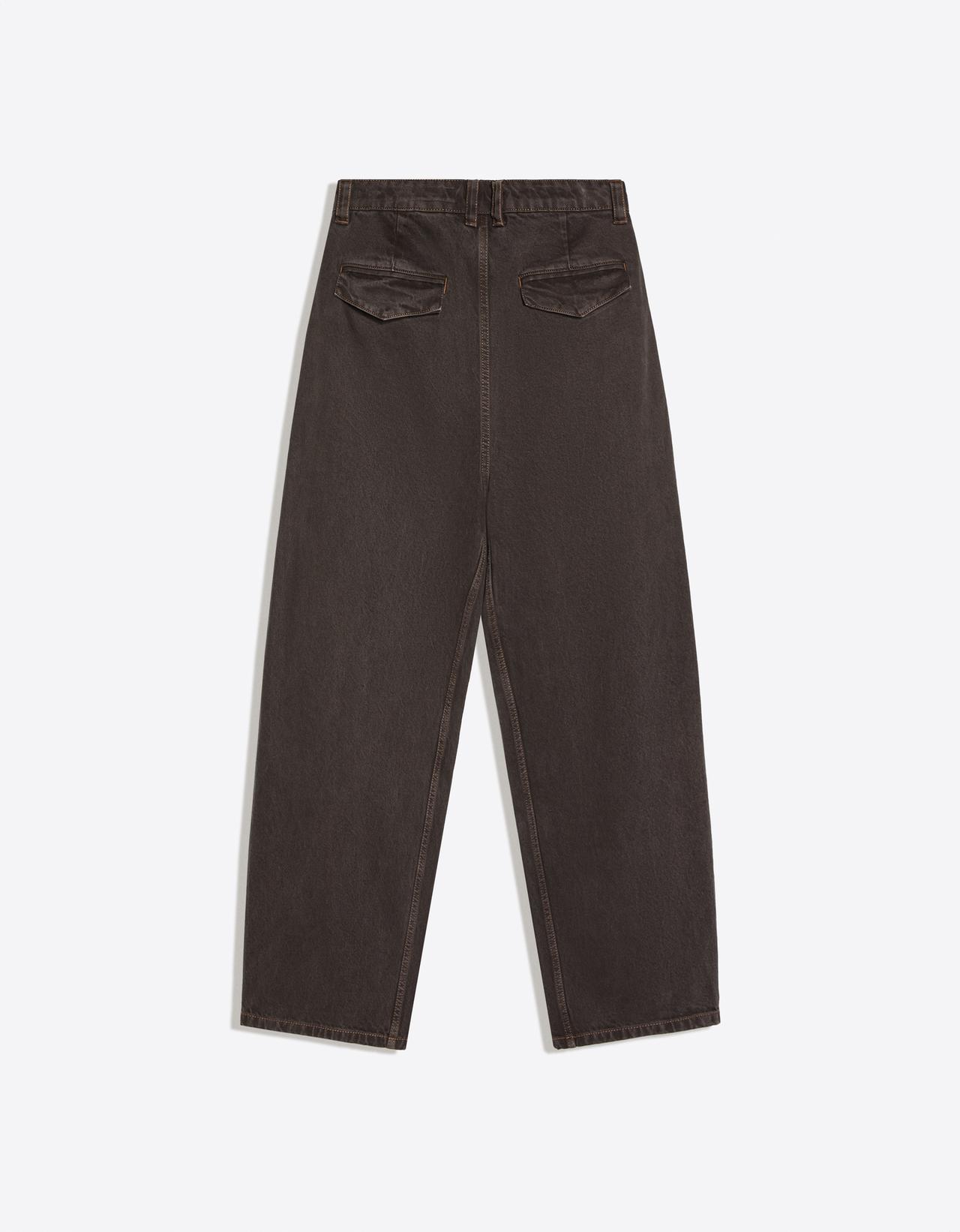Wide-leg darted jeans — Brown