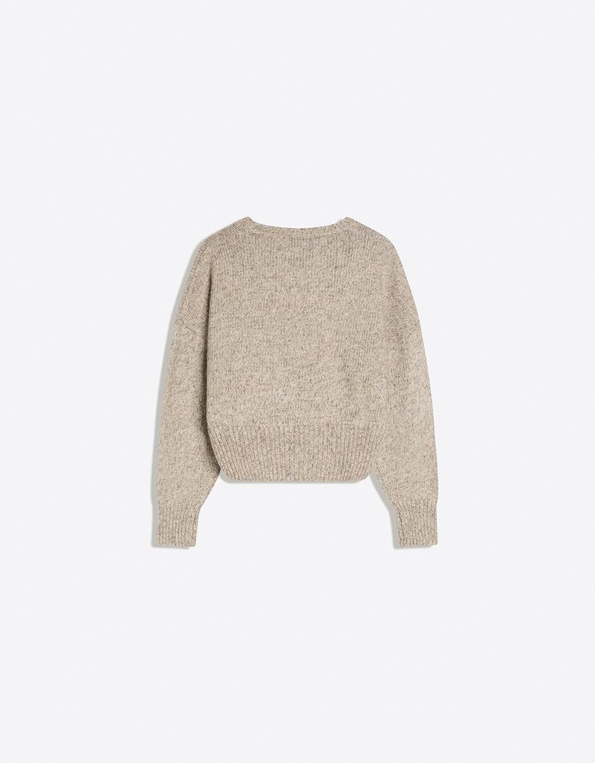 Fitted-waist jumper-Brown