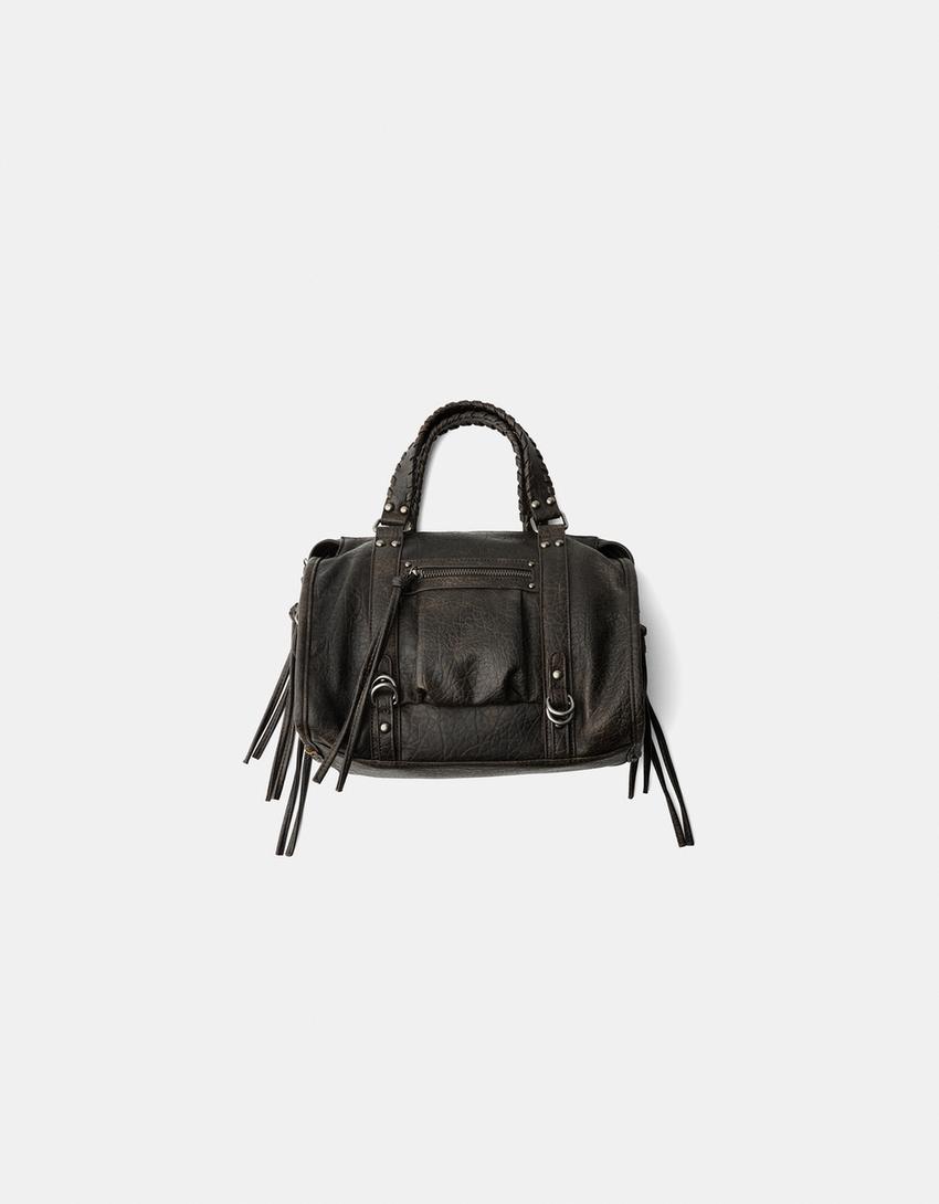 Sac bowling effet usé lanières-Noir-0