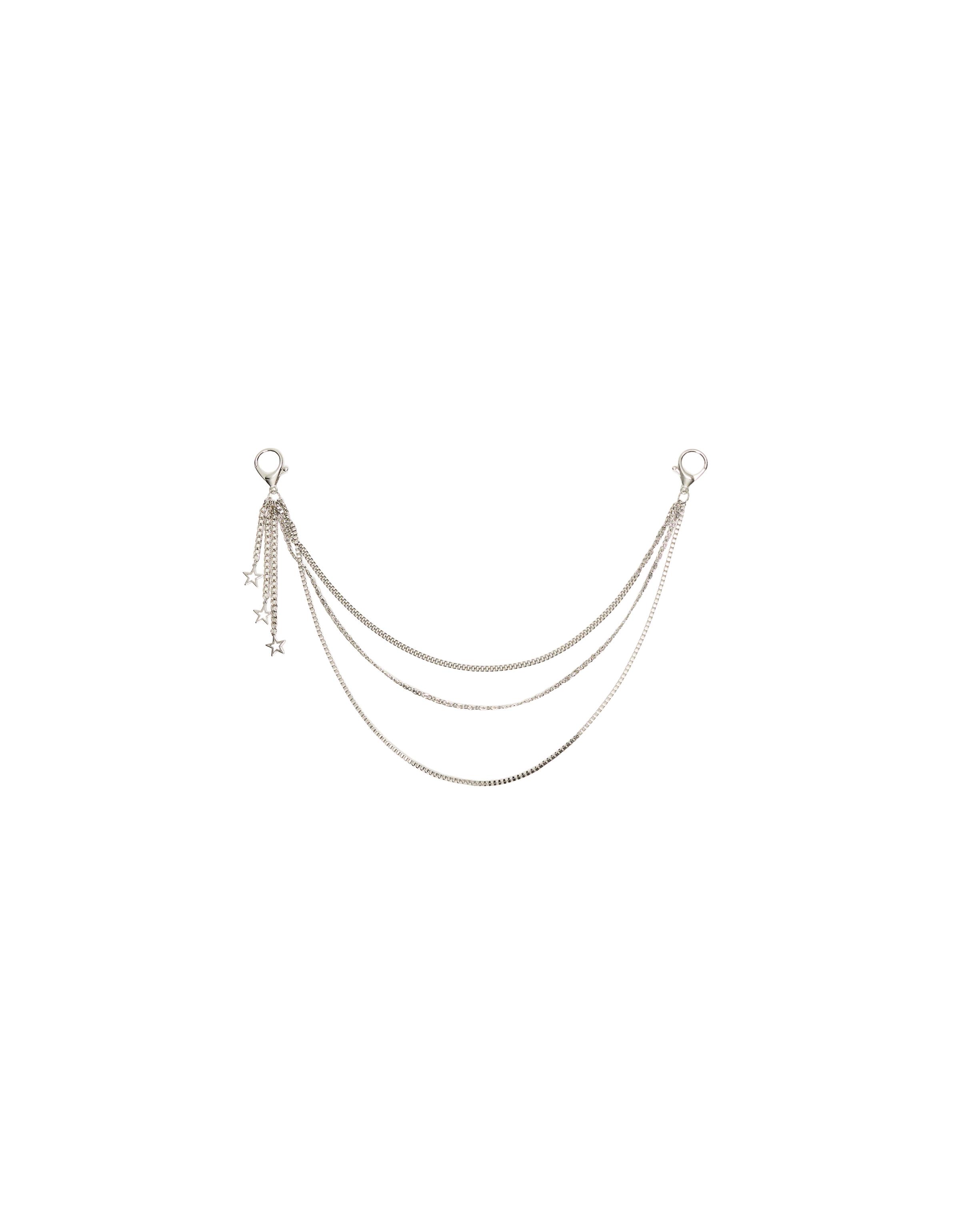 Star print trousers chain — Silver