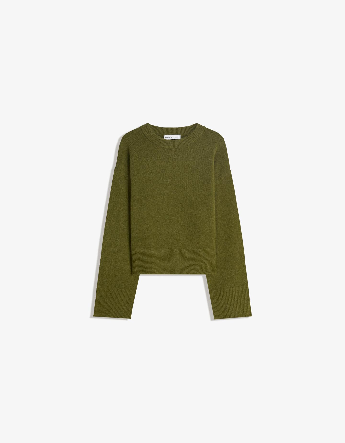 Bershka Jersey Oversize Bajo Rib Mujer S Verde