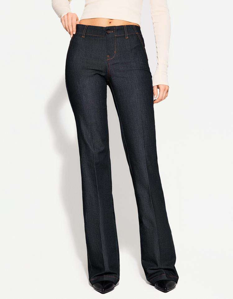 Low-rise boot-cut trousers