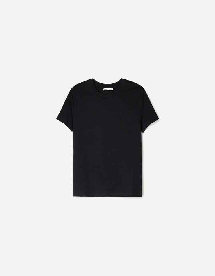 Ağır pamuklu kısa kollu t-shirt