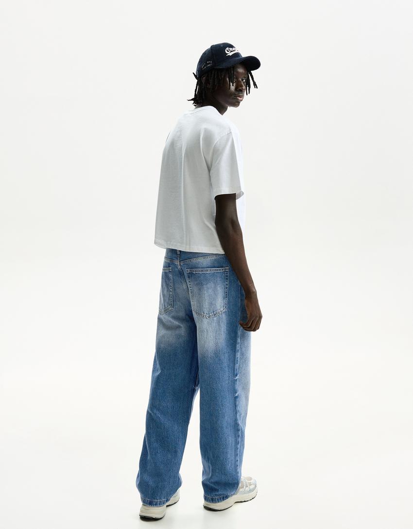 Baggy fit jean-Açık mavi-1
