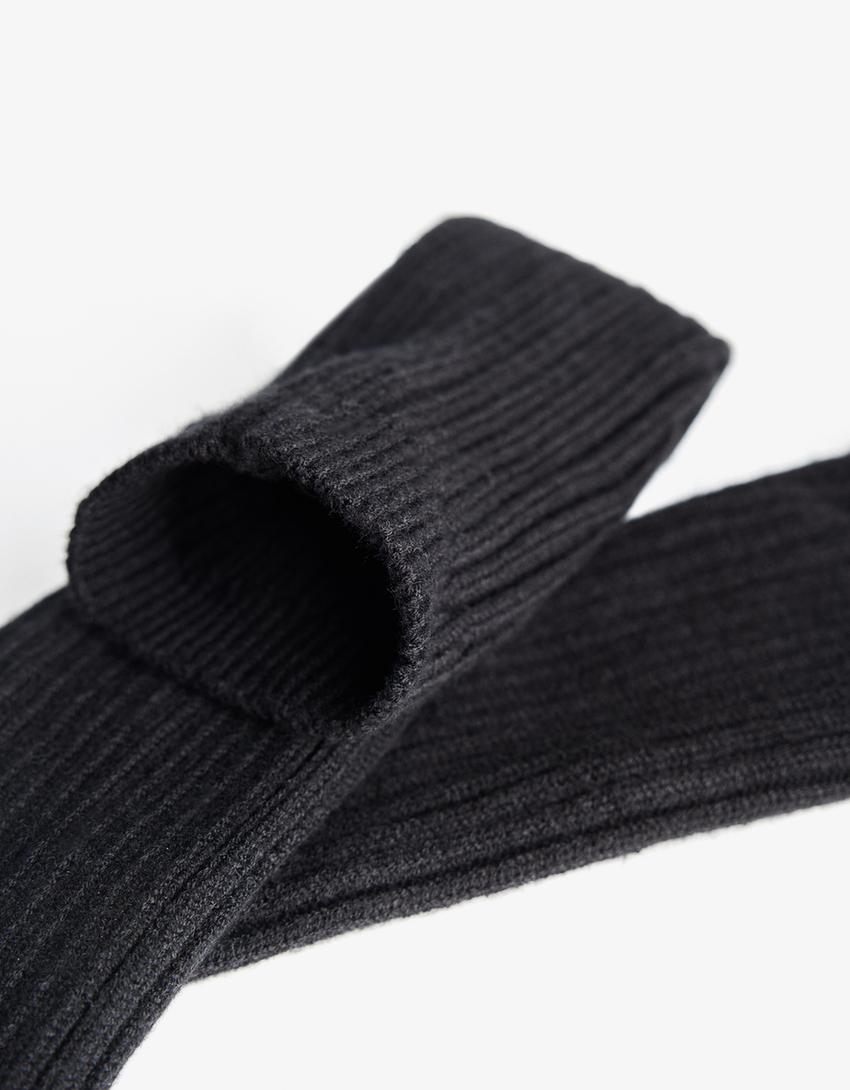Ribbed leg warmers-Black