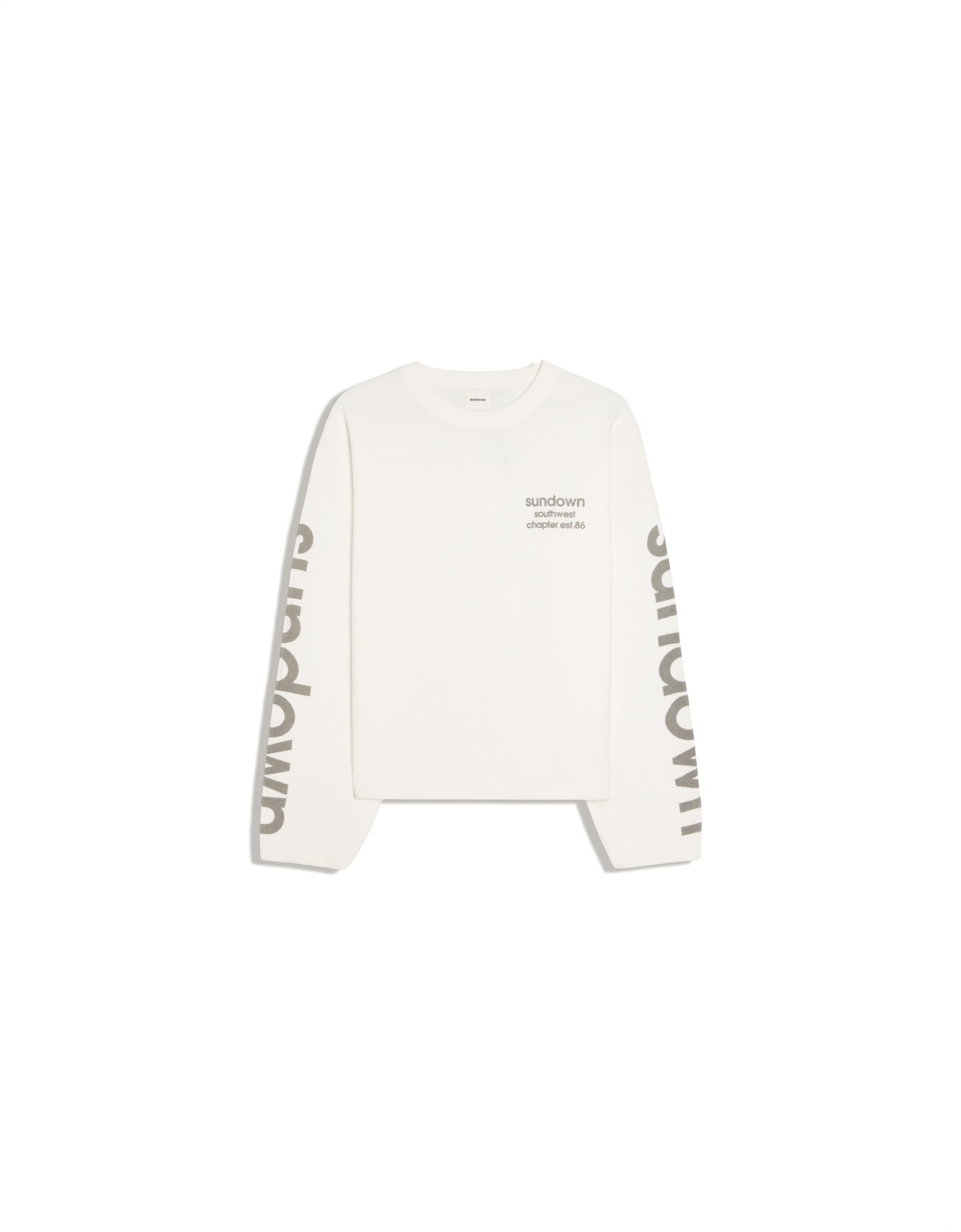 Textured print jumper — Off white