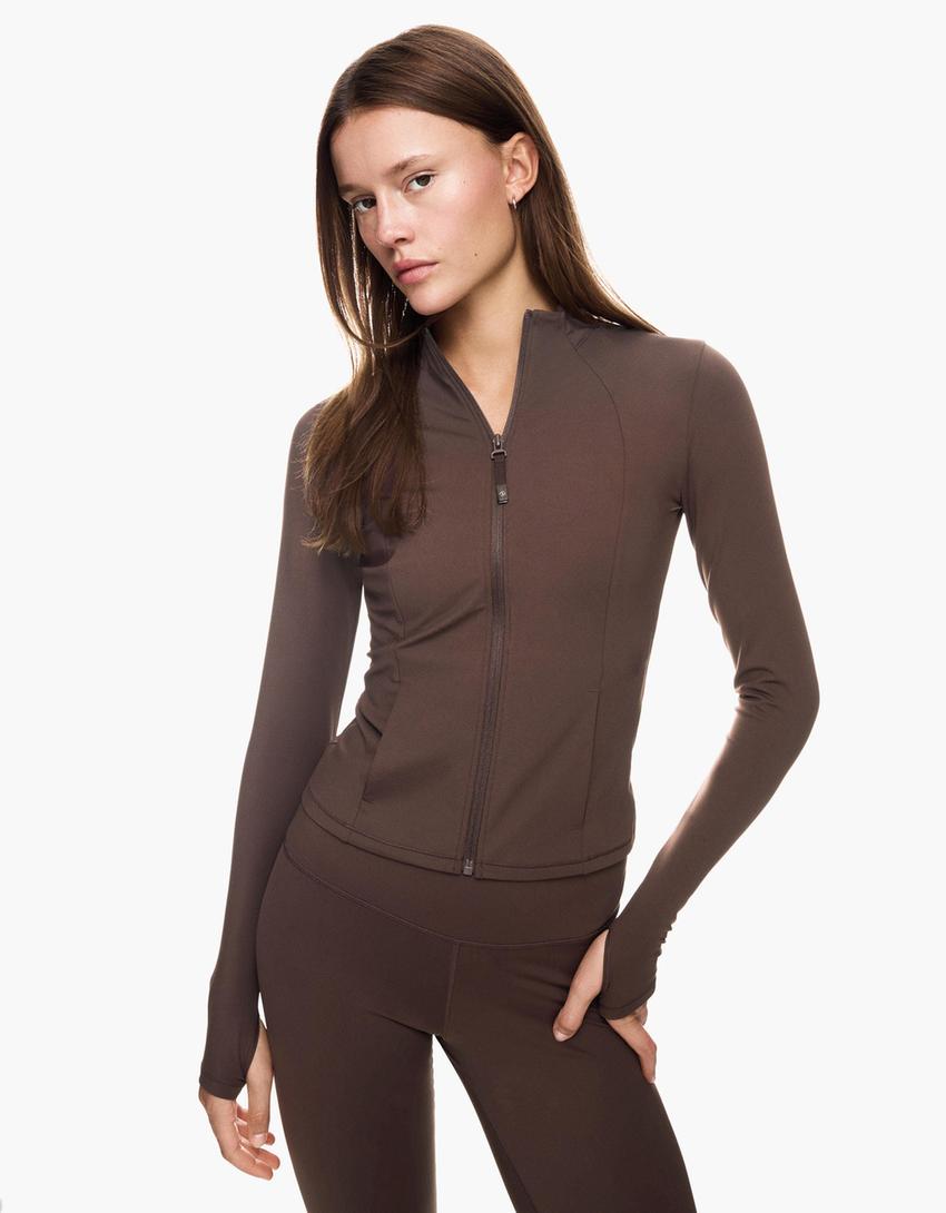 Jaqueta cremallera quick dry & breathable-Marrón-2