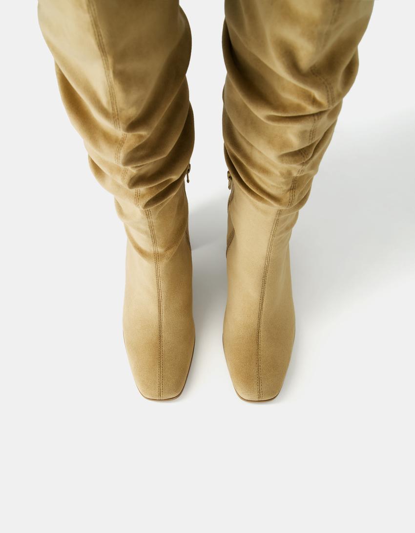 Bottes slouchy talon large-Sable-4