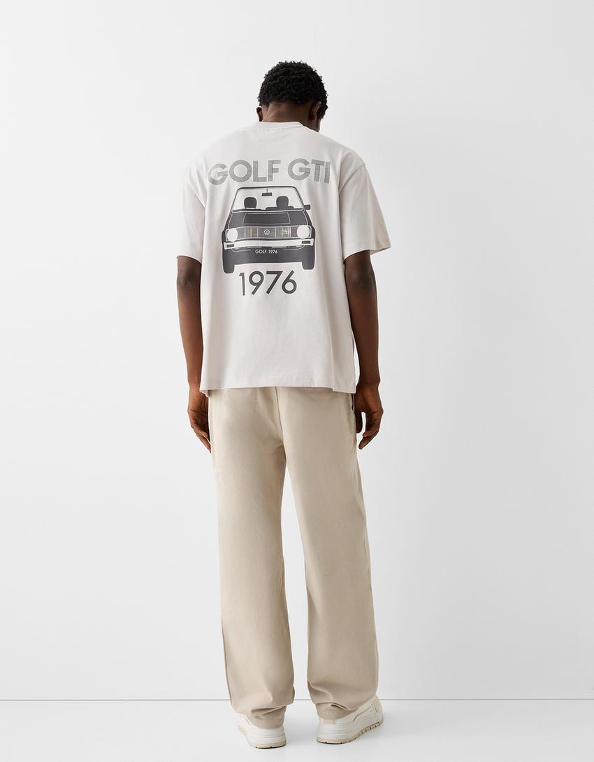 T-shirt Volkswagen Golf manches courtes boxy fit-Camel-1