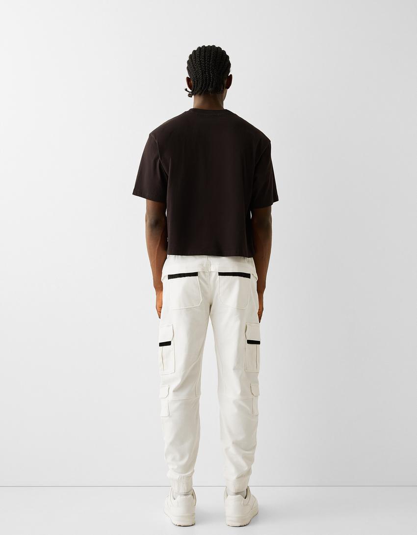 Calças jogger cargo slim fit-Gelo-2