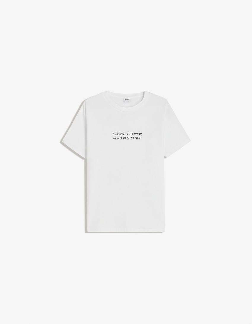 T-shirt met print en korte mouw-Wit-4