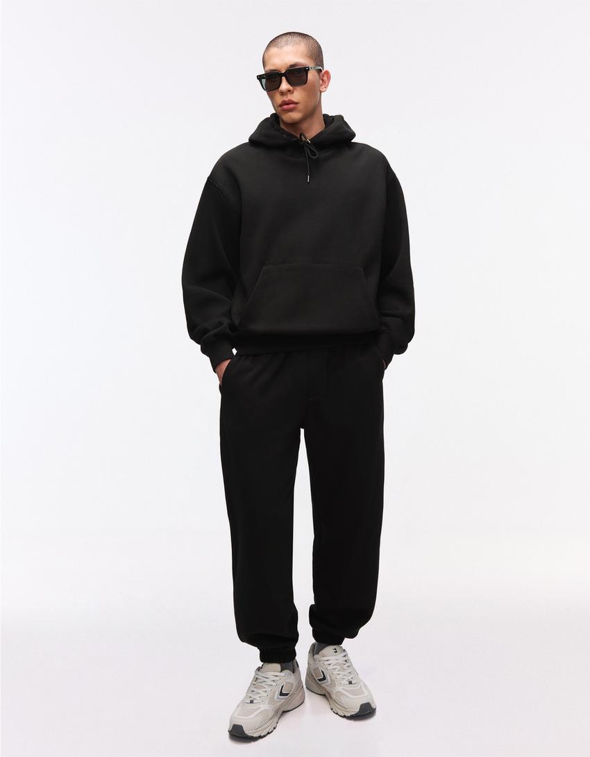 Kapüşonlu sweatshirt-Siyah