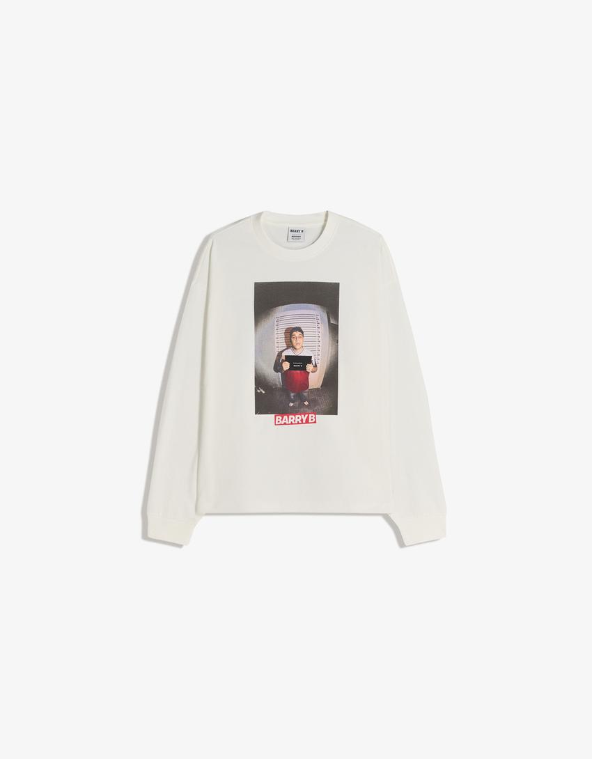 Barry B long sleeve print T-shirt-Off white