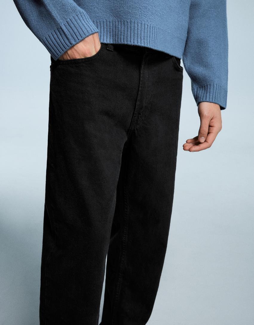 Jeans straight-Preto
