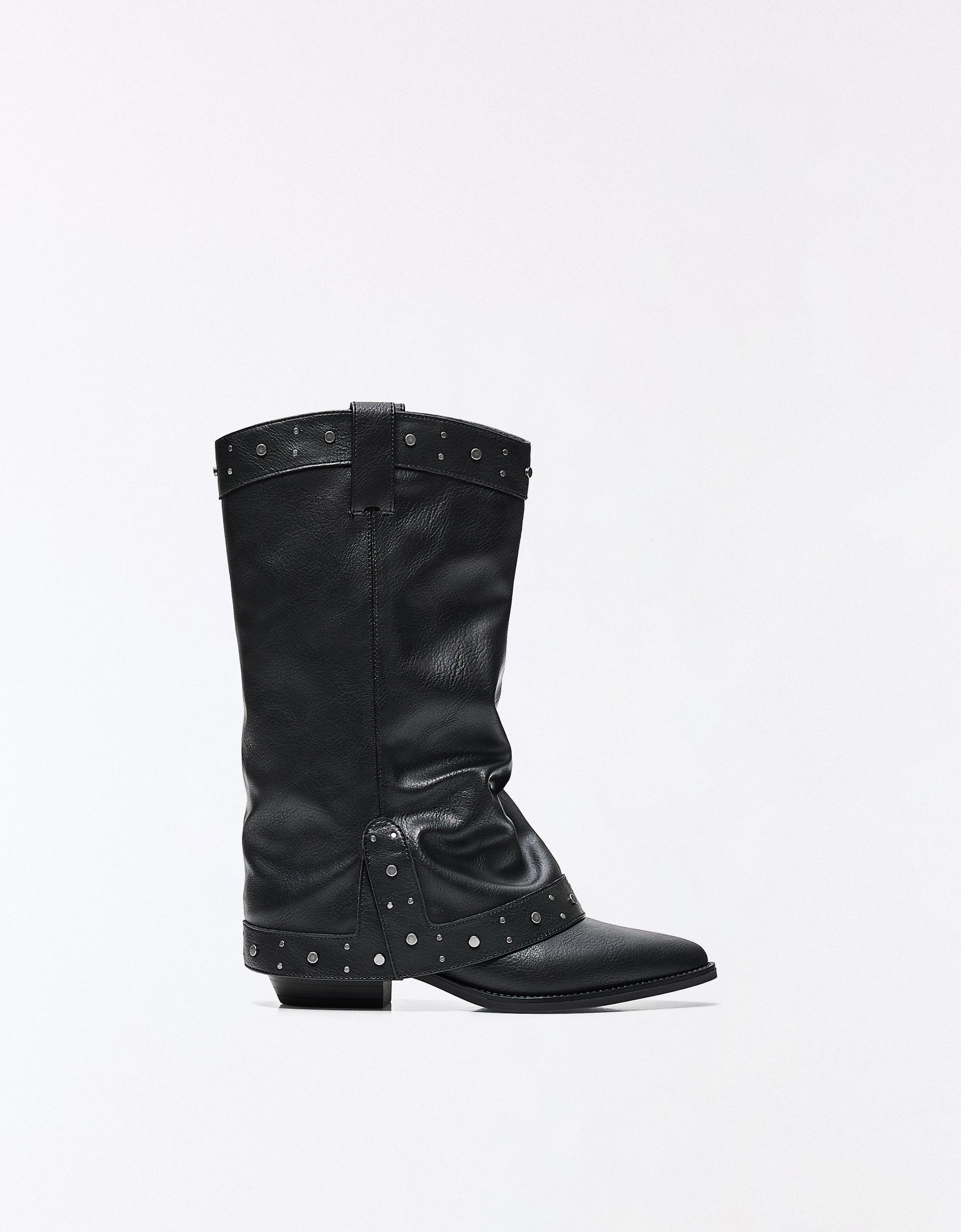 Cowboy trouser boots — BLACK