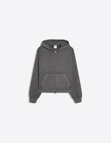 Studded zip-up hooded sweatshirt — Grey 5