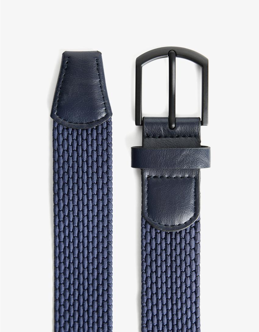 Braided belt-Navy