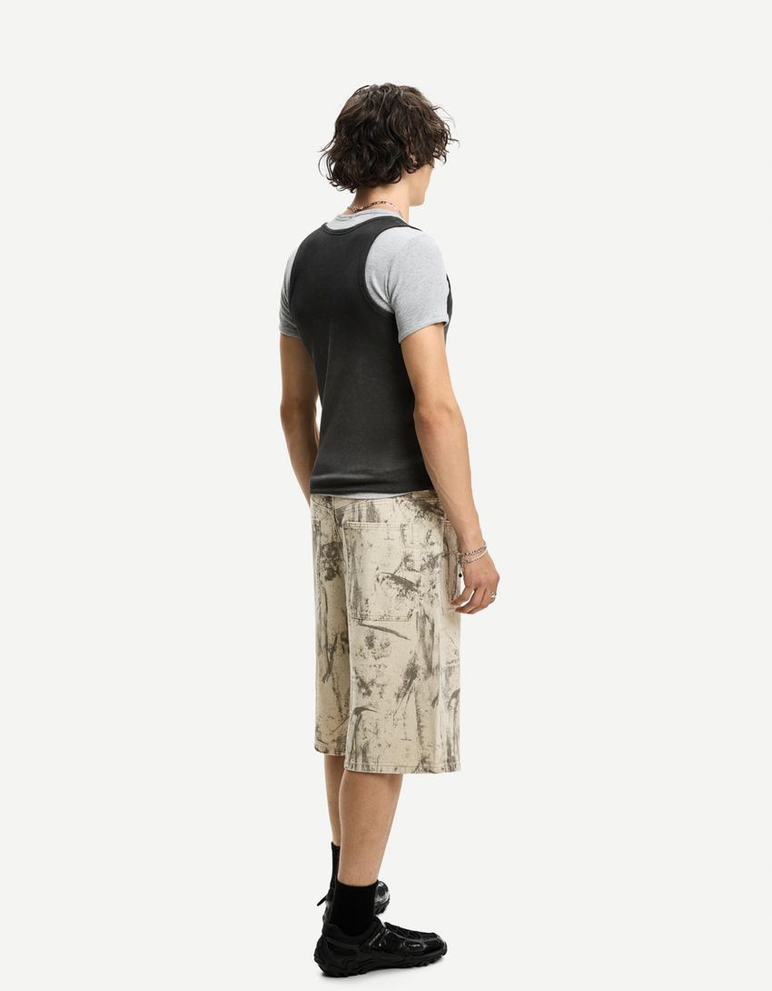 Bermuda baggy fit imprimé-Vert-2