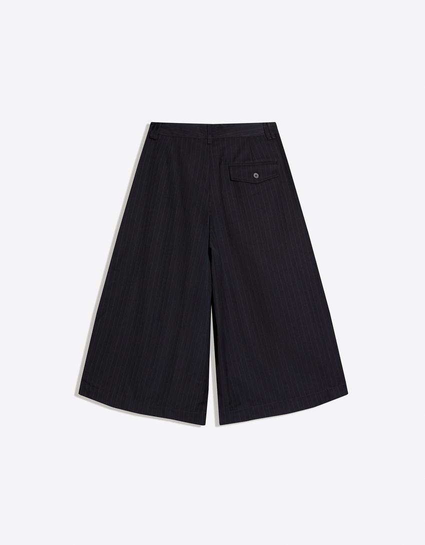 Bermuda culotte listrada-Marinho
