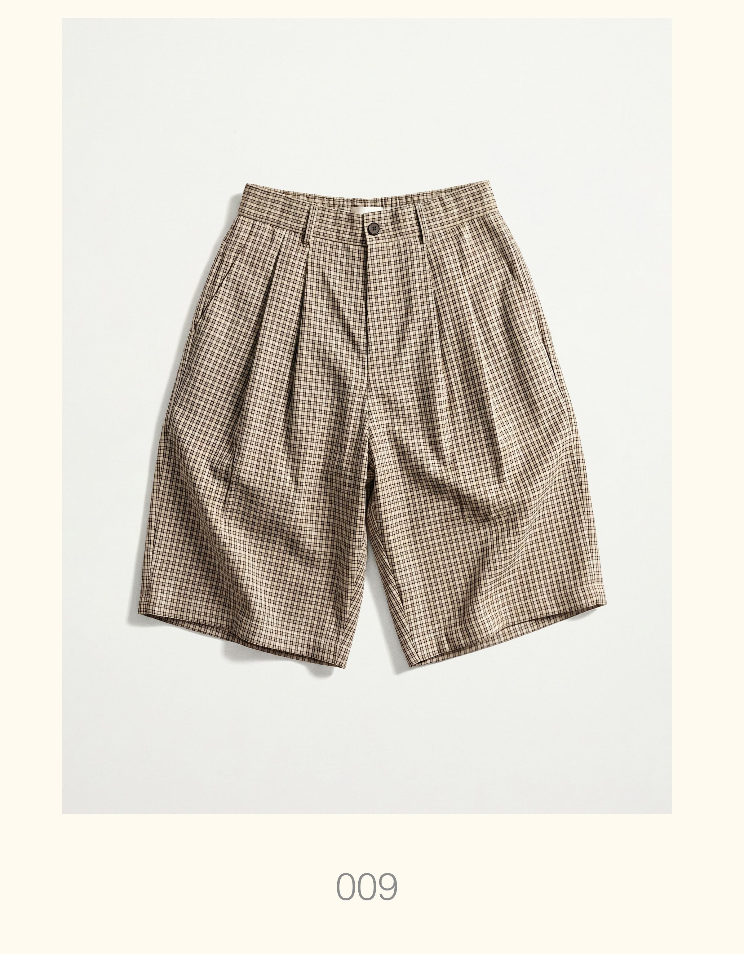 Checked baggy Bermuda shorts — Black