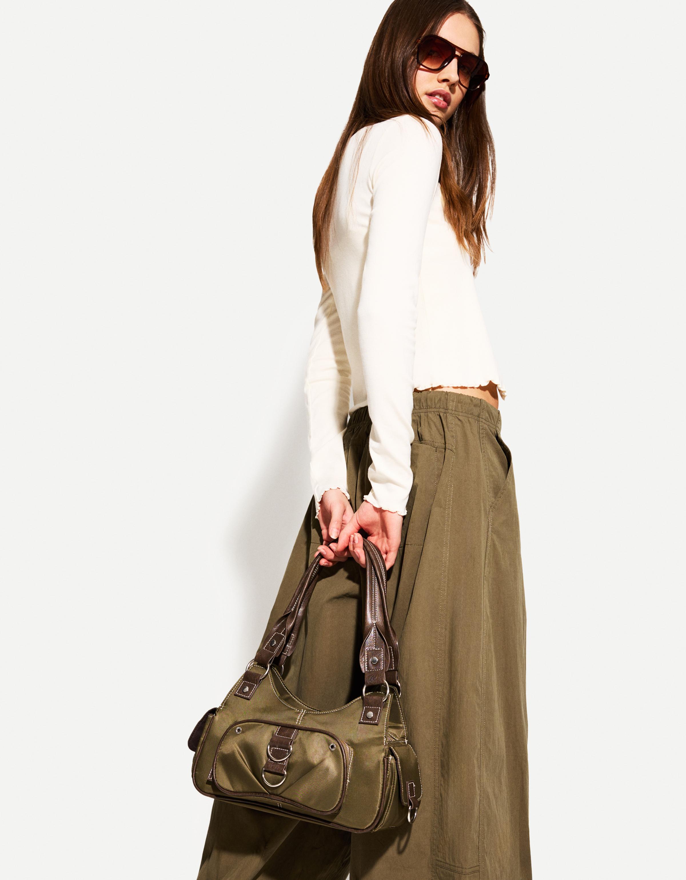 Bershka Bowlingtasche Damen Khaki