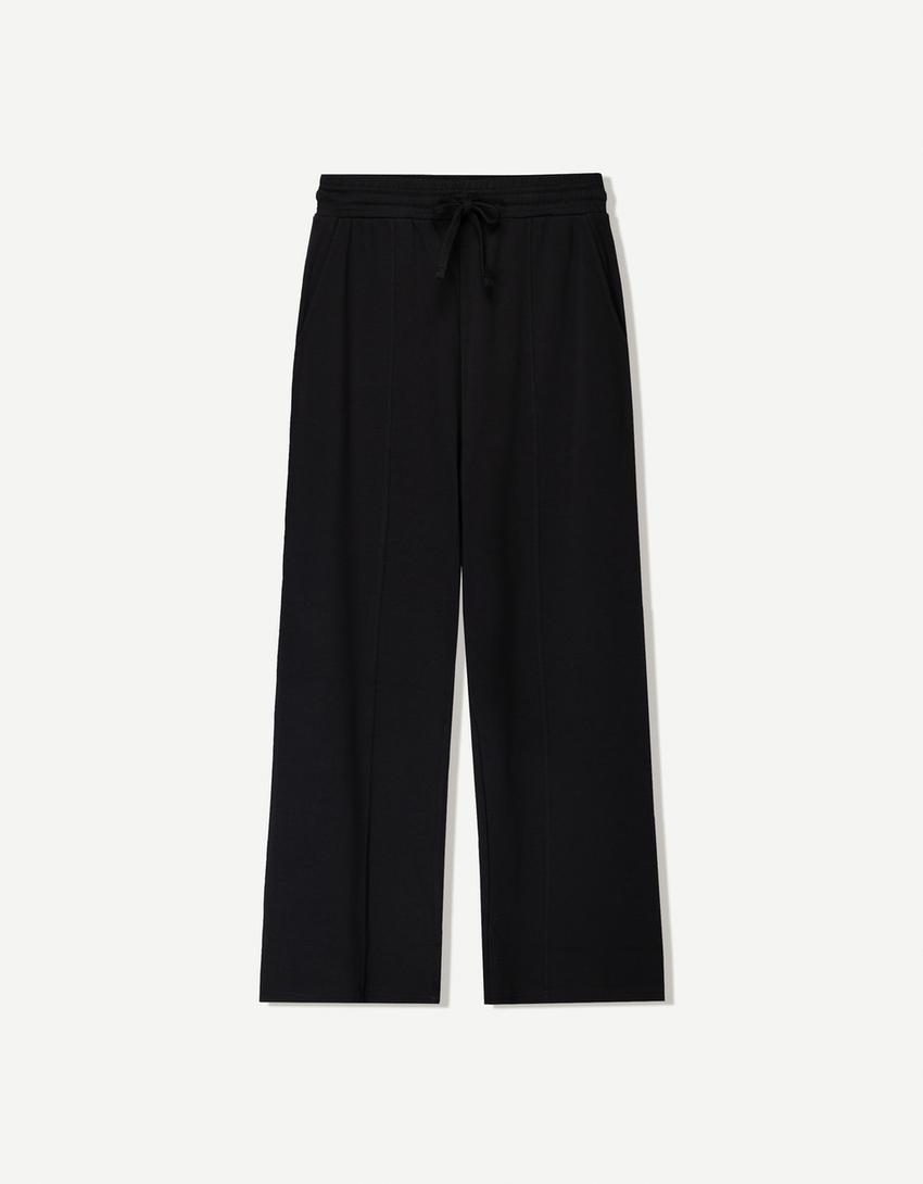 Wide-leg trousers-Black-3