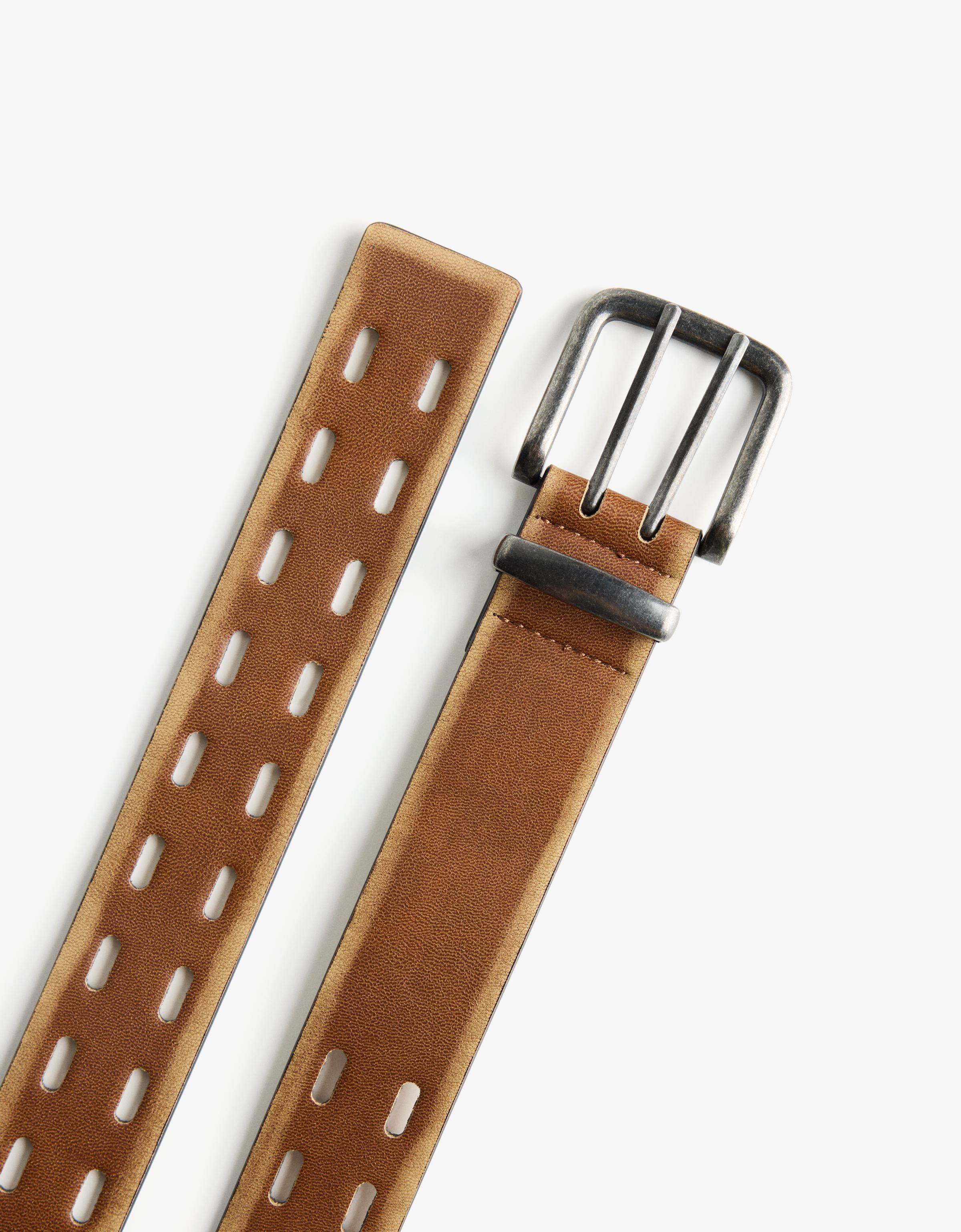 【BERSHKA】ANIMAL BUCKLED Belt ベルシュカ ベルト Bershka ANIMAL BUCKLED - Belt - mottled dark brown - Zalando