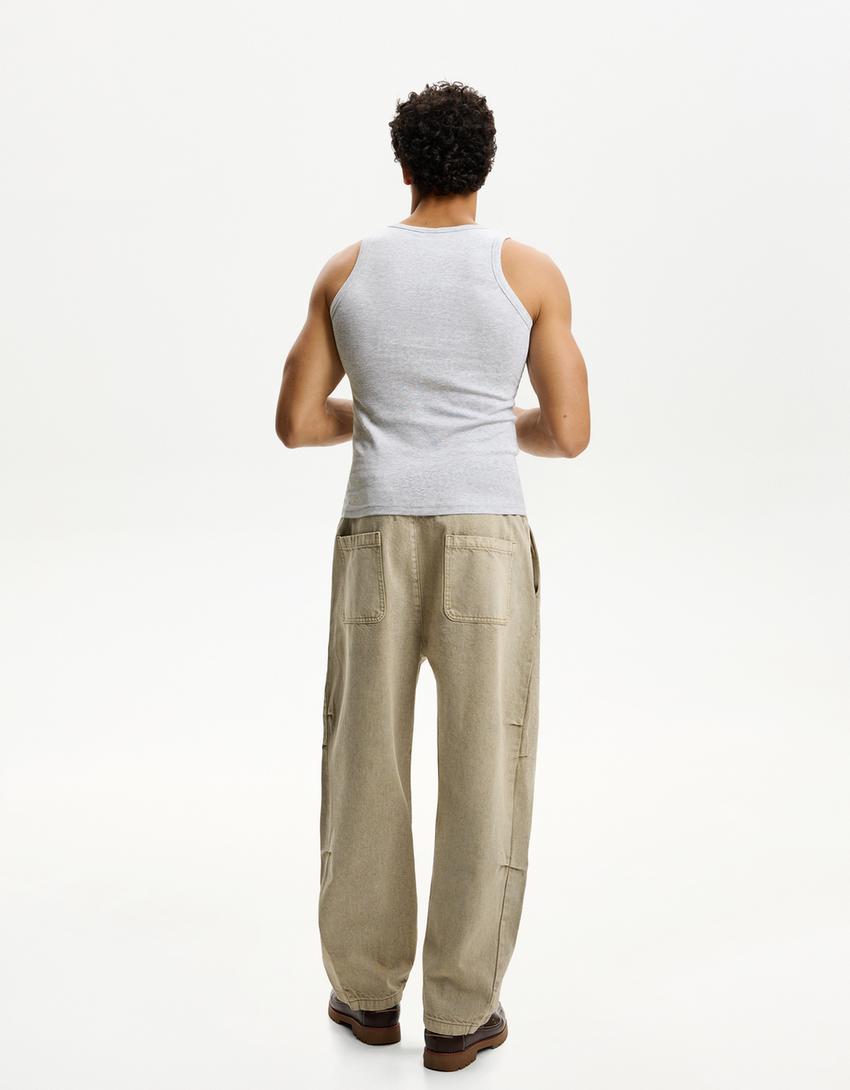 Camiseta tirantes rib-Gris-1